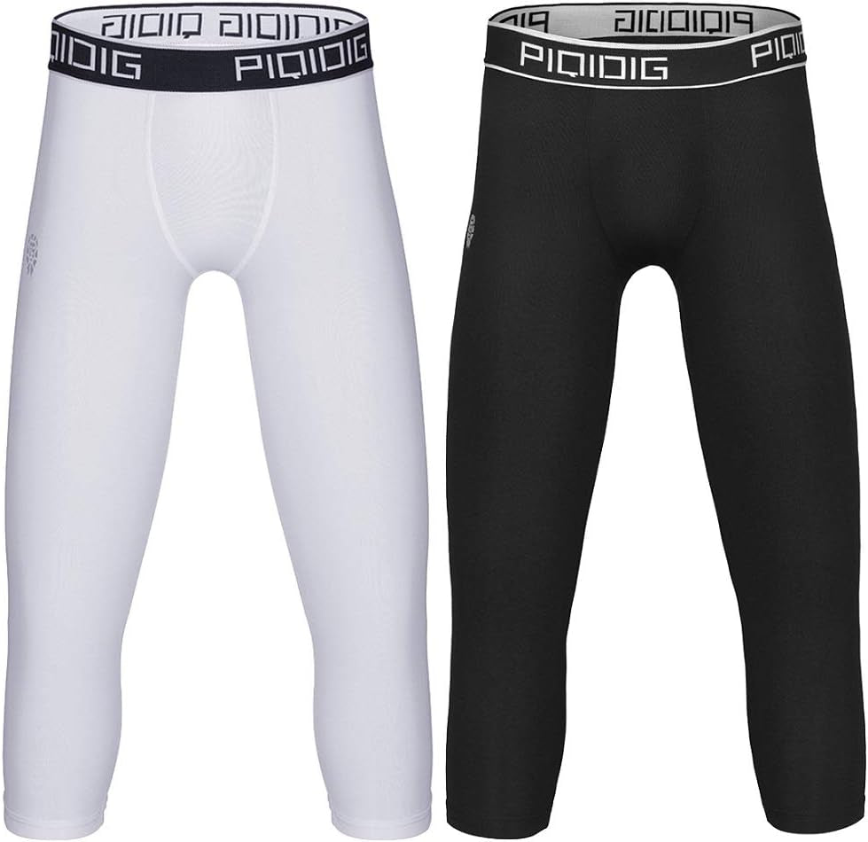 Youth Boys 3/4 Compression Basketball Tights - Performance Sports Capris Leggings